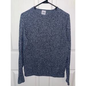 ZARA long sleeve blue cable knit sweater top Medium